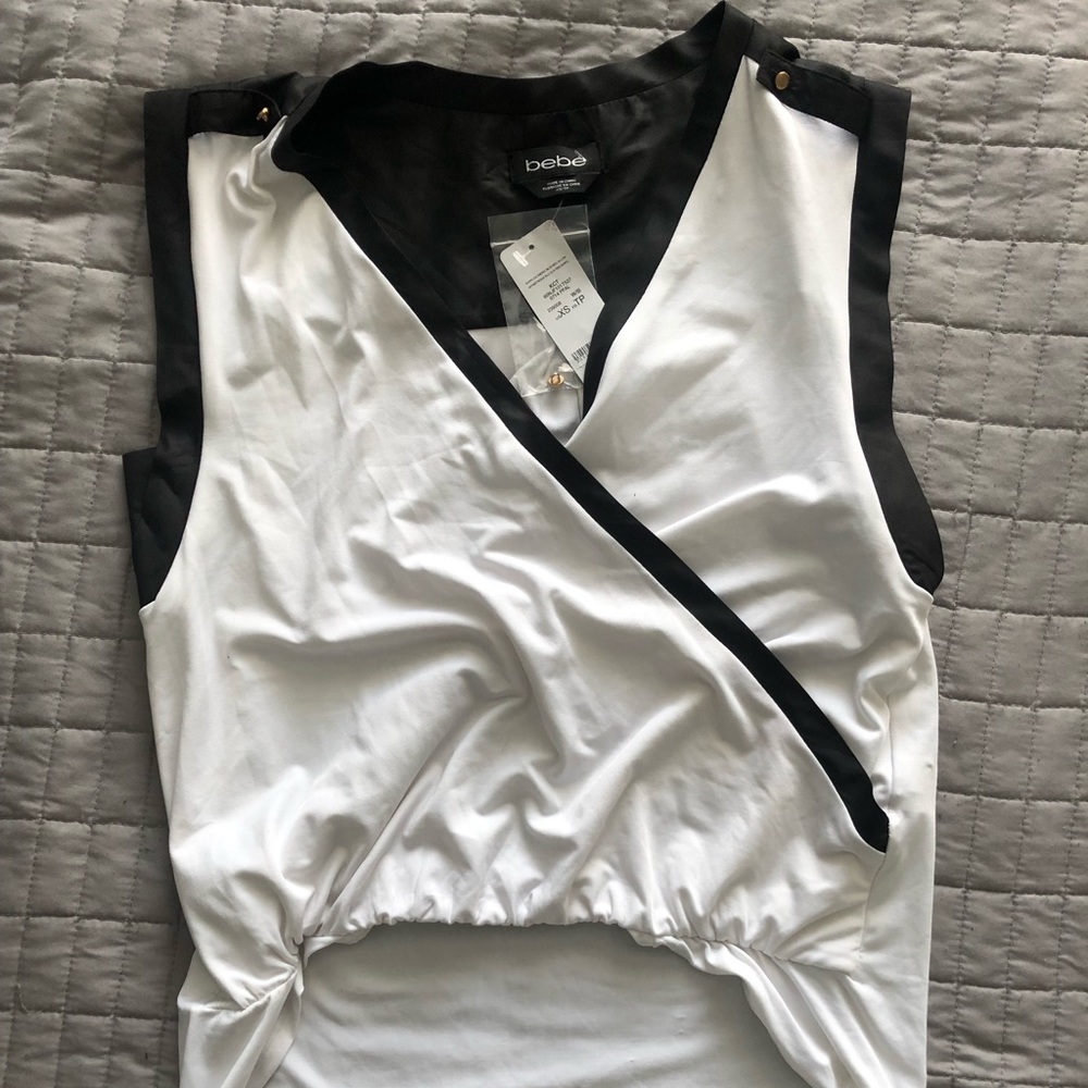 Bebe Wrap Color Block Top